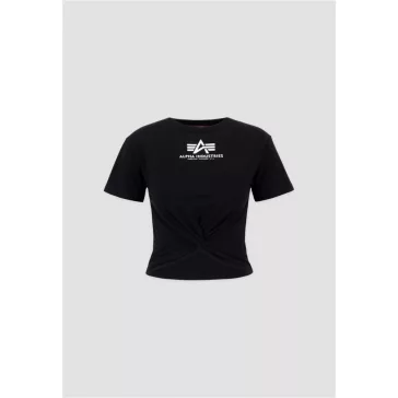Knotted Crop T Woman - black
