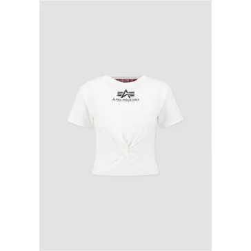 Knotted Crop T Woman - white