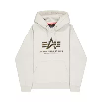 Basic Big Logo Effect Print Hoodie - stone