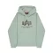 Basic Big Logo Effect Print Hoodie - frost green