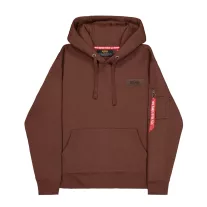 Back Print Hoody - powder brown