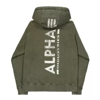 Backprint Vintage Hoodie - dark olive