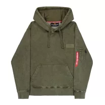 Backprint Vintage Hoodie - dark olive