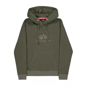 Basic Big Logo Mirror Leo Hoodie Women  - dark olive