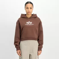 Basic Big Logo Puff Print Hoodie Women - powder brown