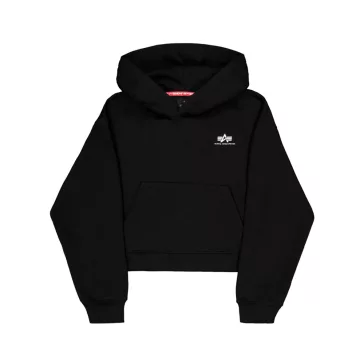 Basic Small Logo Hoodie Women - black