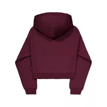 Basic Small Logo Hoodie Women - dark cherry