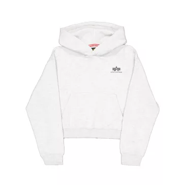 Basic Small Logo Hoodie Women - pastel grey melange