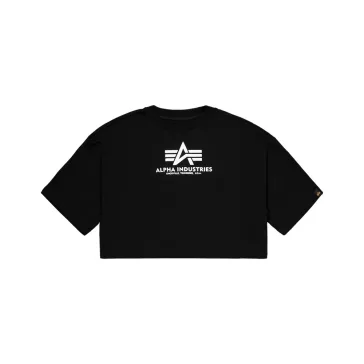 Basic Big Logo Cropped PP T-Shirt Women - black