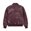 PU College Bomber Jacket - dark cherry