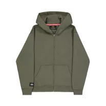 label-zip-back-print-hoodie-dark-olive