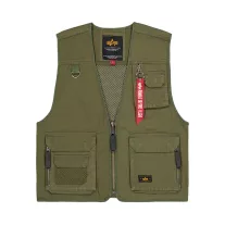 Mesh Utility Camo Vest - dark olive