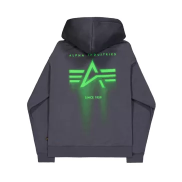 Spray Print Hoodie - cintage grey