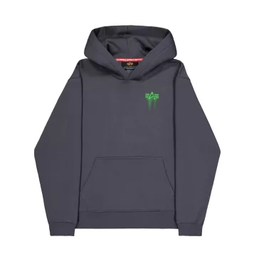 Spray Print Hoodie - cintage grey