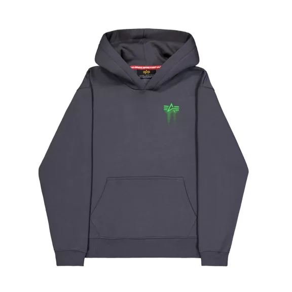 Spray Print Hoodie - cintage grey