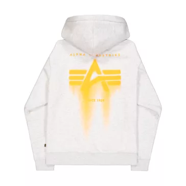Spray Print Hoodie -  pastel grey melange