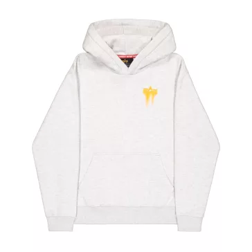 Spray Print Hoodie -  pastel grey melange
