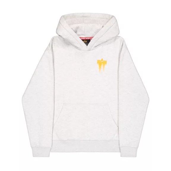 Spray Print Hoodie -  pastel grey melange