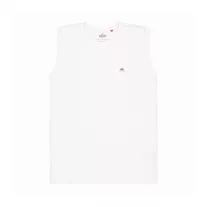 Waffle Small Logo Tank - white