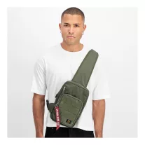 Label Sling Bag - dark olive