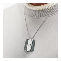 Dog Tag Necklace - silver
