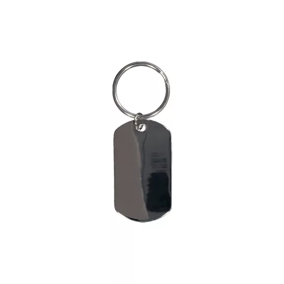 Dog Tag Key Ring - silver