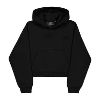 Rhinestone World Logo Hoodie Women - black