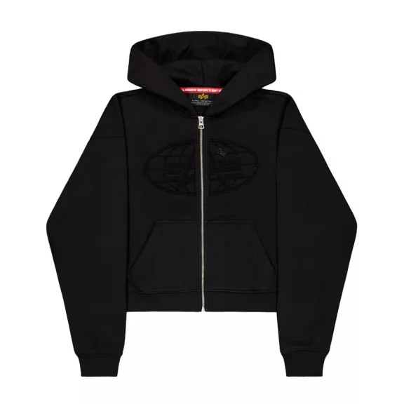 Rhinestone World Zip Hoodie Women - black Rhinestone World Zip Hoodie Women - black