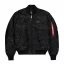 MA-1 VF Embroidery Back Bomber Jacket - black