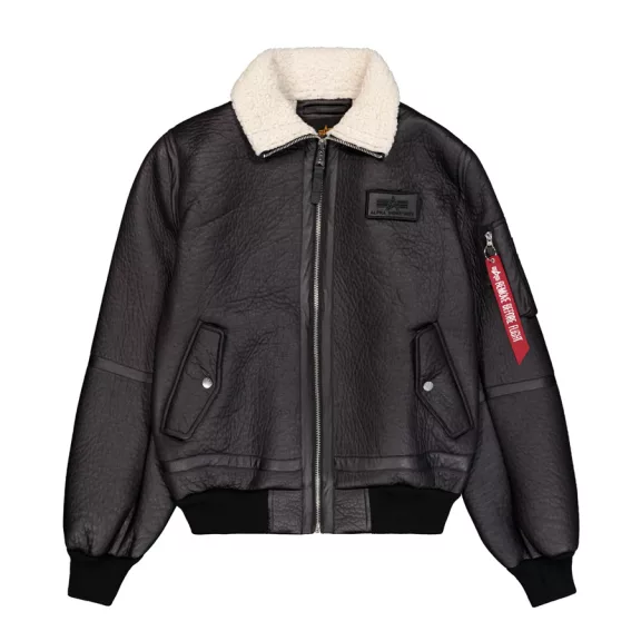 B-15-3 Faux Leather Bomber Jacket - black B-15-3 Faux Leather Bomber Jacket - black