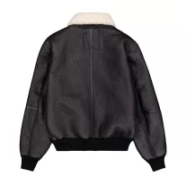 B-15-3 Faux Leather Bomber Jacket - black