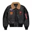 MA-1 VF Embroidery Back Bomber Jacket - black