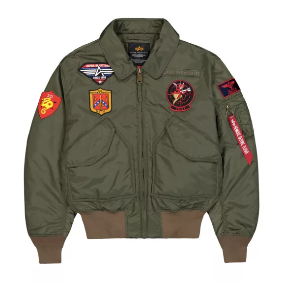 MA-1 VF Embroidery Back Bomber Jacket - sage green MA-1 VF Embroidery Back Bomber Jacket - sage green