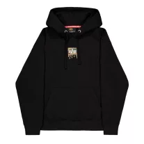 Dripping Camo Print Hoodie - black