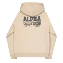 Dripping Camo Print Hoodie - organic beige