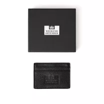 Leather Card Holder With Gift Box - Black