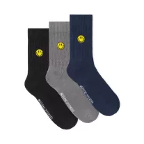 Smiley Sports Socks - 3 pair pack - navy/black/grey
