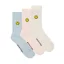 Smiley Sports Socks - 3 pair pack - white/blue/cream